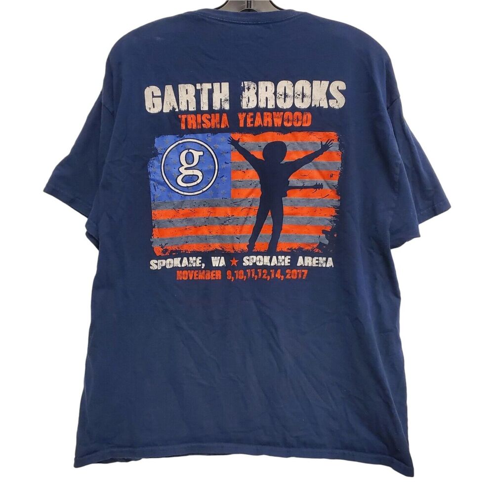 GARTH BROOKS Shirt Adult XL Blue WORLD G TOUR Concert TRISHA YEARWOOD 2017 Merch